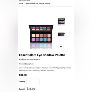 Violet Voss Essentials 2 eye shadow pallet